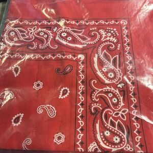 Hankie World 6 Pcs 100% Cotton Bandana's Red